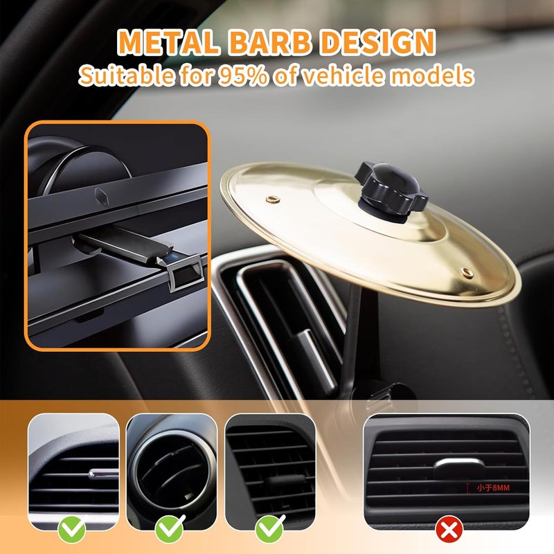 Zerikwon Car Cymbal, Car Crash Cymbal Air Vent - Easy Clip-On Mini Drum Cymbal for Car Dashboard.Cool car interior accessories for entertainment(Gold) - Image 4